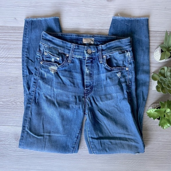 MOTHER high waisted looker graffiti girl jeans size 25 - Picture 2 of 16